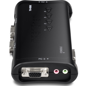 TRENDnet TK-409K 4-Port Desktop KVM Switch with Audio, 2048 x 1536 resolution, 2 USB, 1 x VGA/SVGA HDB 15-pin (F)